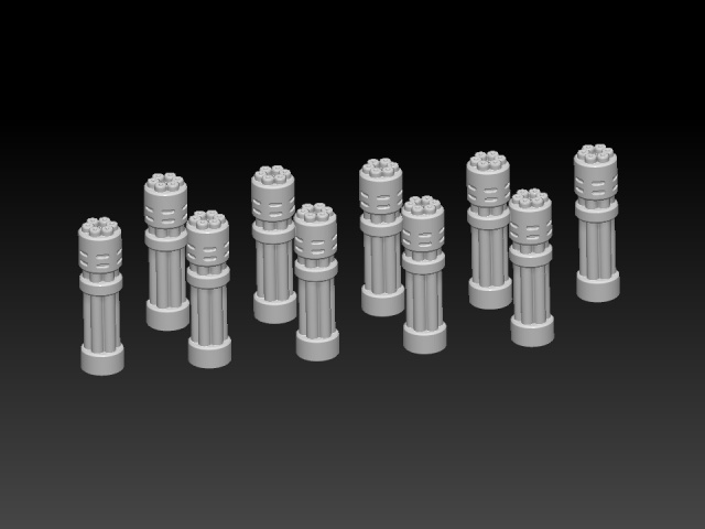 Gatling Gun Barrels - Vented   (8)
